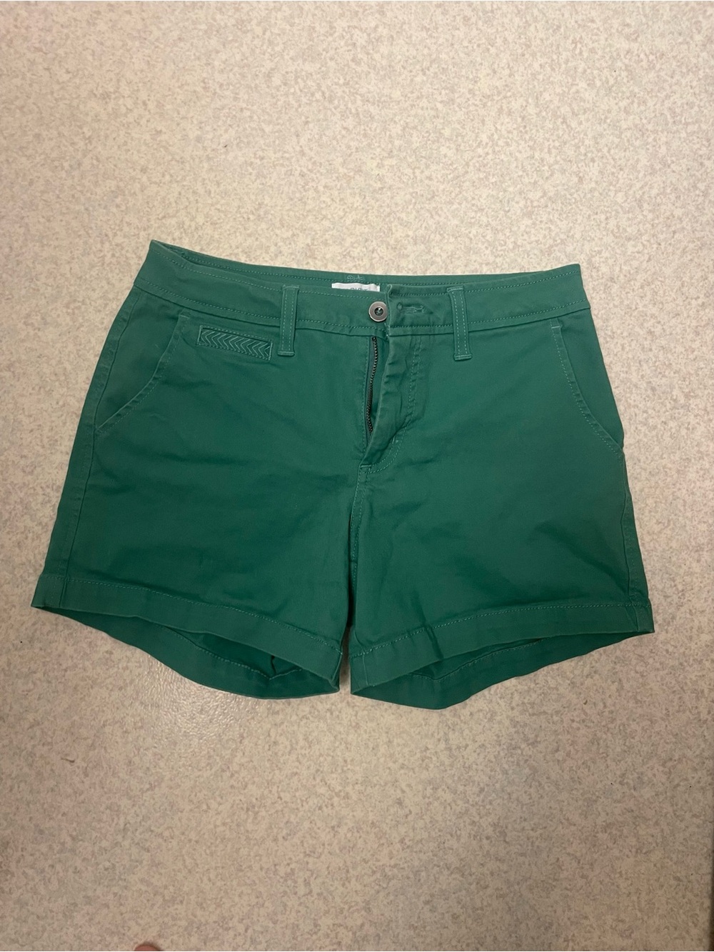 Market & Spruce Forest Green Cotton Blend Shorts